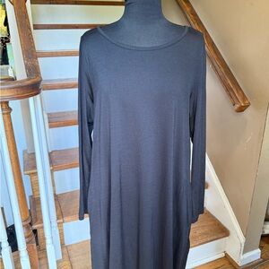 XL Wool& black Rowena swing dress POCKETS!